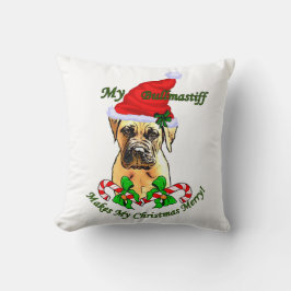 Almofada Feliz de Natal Bullmastiff