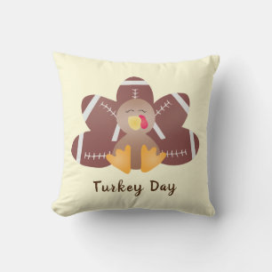 Almofada Feliz Dia da Turquia - Penas de Futebol