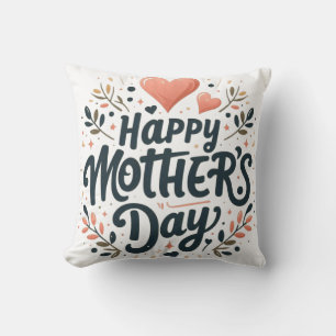 Almofada Feliz Dia das Mães - Arte de Tipografia Floral
