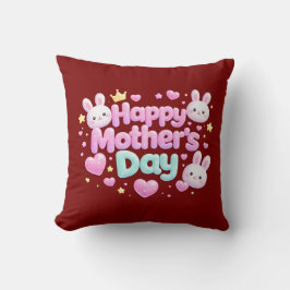 Almofada Feliz Dia das Mães - Coelhinho Bolha Fofo