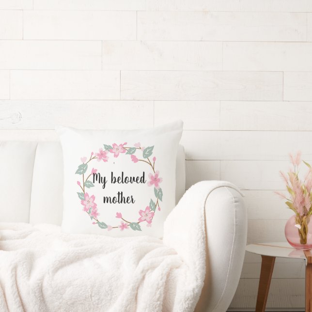 Almofada Feliz Dia das Mães – Design de Saudação com Coroa  (Sofá)