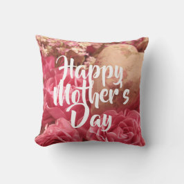 Almofada Feliz Dia das Mães Rosas do Coração