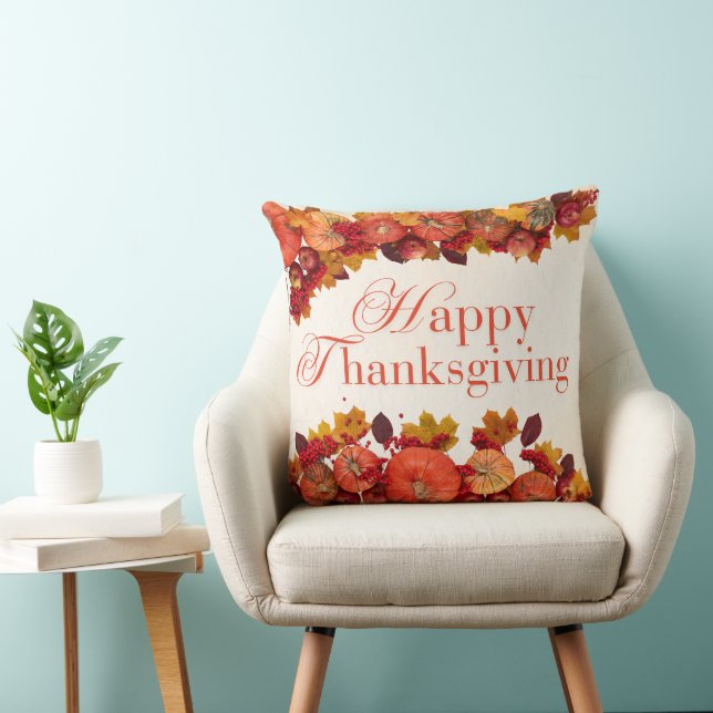 Almofada Feliz Dia de Ação de Graças Grande (Cadeira)