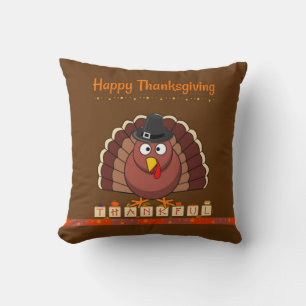 Almofada Feliz Dia de Ação de Graças, Peregrino Turquia