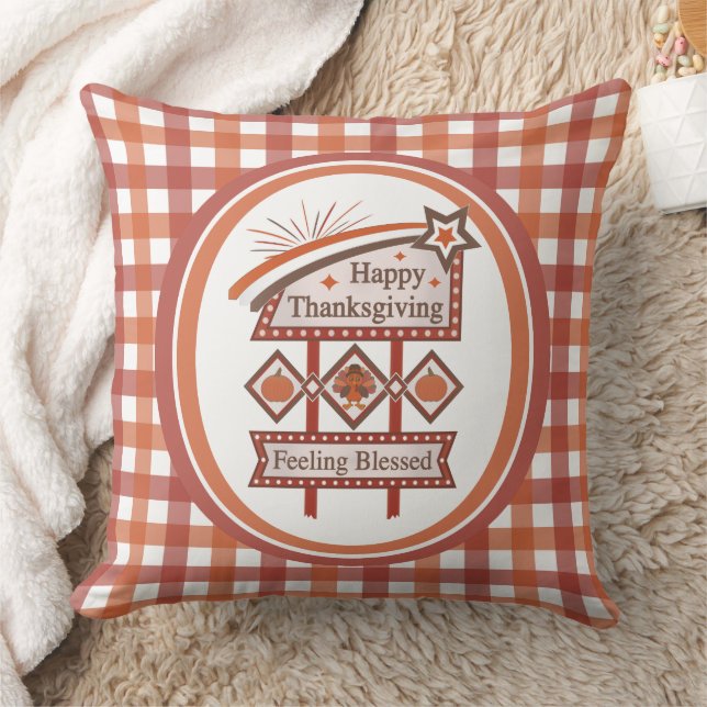 Almofada Feliz Dia de Ação de Graças Sentido Bênção - Sinal (Cobertor)