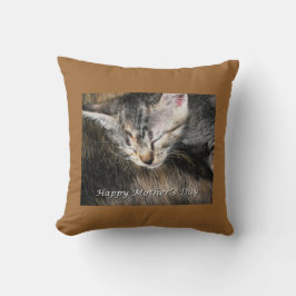 Almofada Feliz Dia de as mães Mãe e Kitten