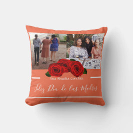 Almofada Feliz Día de Las Madres Rosa Dia de as mães Throw