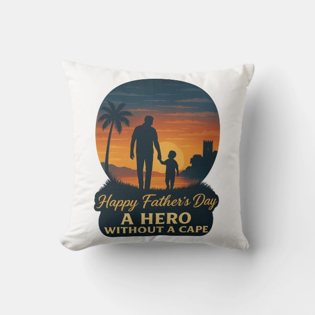 Almofada Feliz Dia de os pais - Um Herói sem Cabo (Frente)