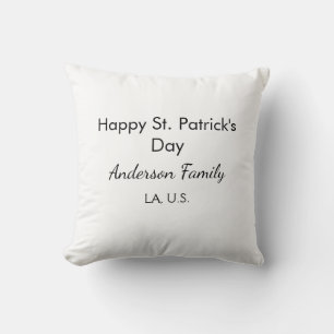 Almofada Feliz dia de S. Patrício nome família lugar simple
