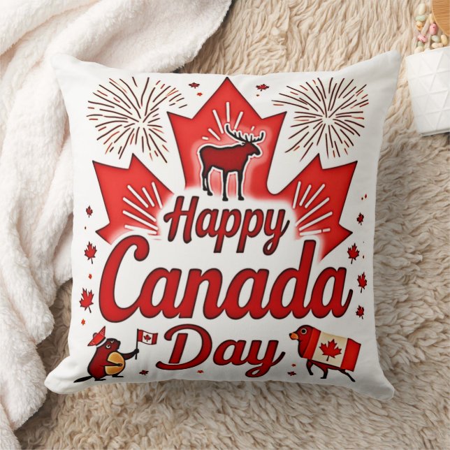 Almofada Feliz Dia do Canadá! (Cobertor)