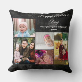 Almofada Feliz Dia dos Pais Colagem Personalizada de Fotos