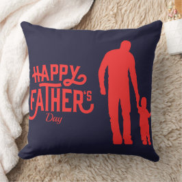 Almofada Feliz Dia dos Pais Silhuetas de mãos dadas