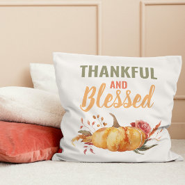 Almofada Feliz E Abençoado Com Presente De Abóbora