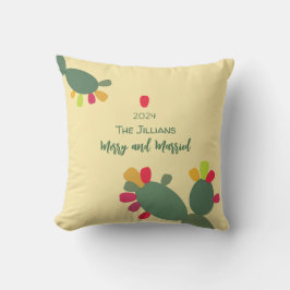 Almofada feliz e deserto colorido casado