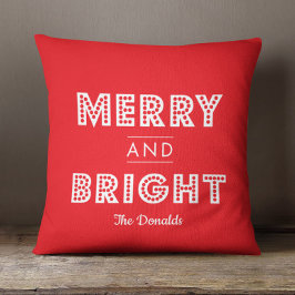 Almofada Feliz e Natal Personalizado Brilhante