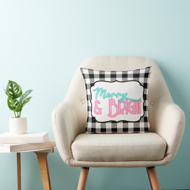 Almofada Feliz e Xadrez Bright Buffalo (Cadeira)
