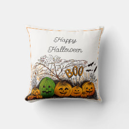 Almofada Feliz encontro de Halloween Jack-o-lantern