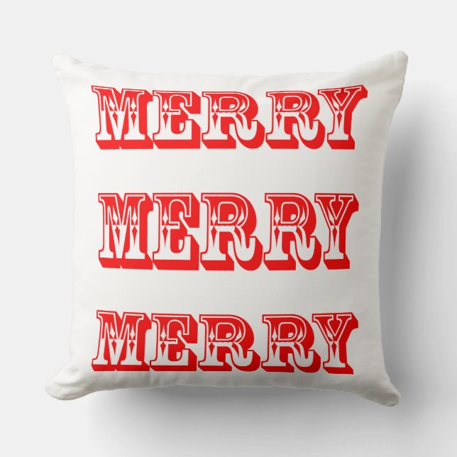 Almofada Feliz, Feliz, Feliz Natal e Feriados Felizes (Frente)