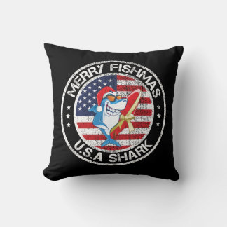 Almofada Feliz Fishmas USA Flag Excelente White Shark