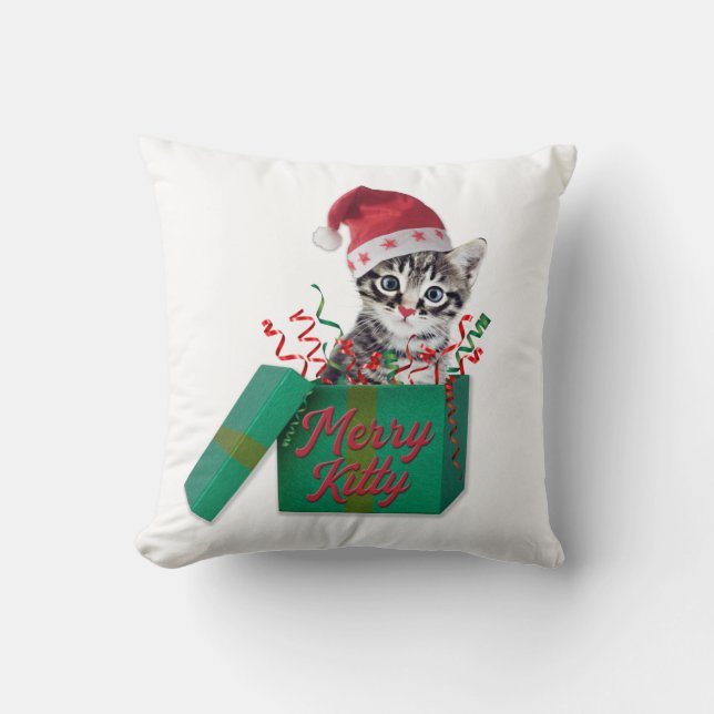 Almofada Feliz Gatinho, Feliz Natal (Frente)