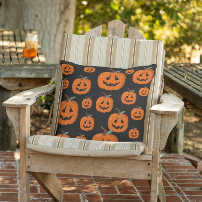 Almofada Feliz Halloween Arte Ilustrativa de Jack O Lantern (Cadeira)