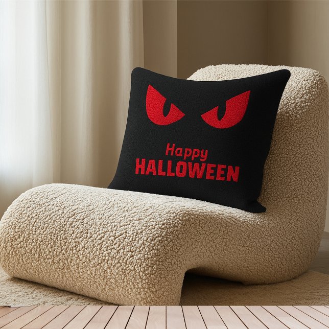 Almofada Feliz Halloween Assustador Olhos Vermelhos (Criador carregado)