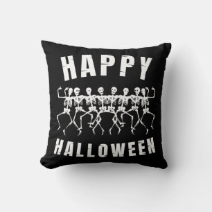 ALMOFADA FELIZ HALLOWEEN DANÇANDO ESQUELETÕES