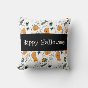Almofada Feliz Halloween Desenhos de Fantasmas Fofos Padrão
