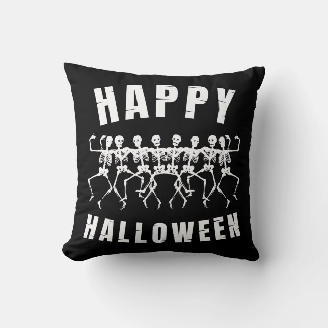 ALMOFADA FELIZ HALLOWEEN ESQUELETOS DANÇANTES (Frente)