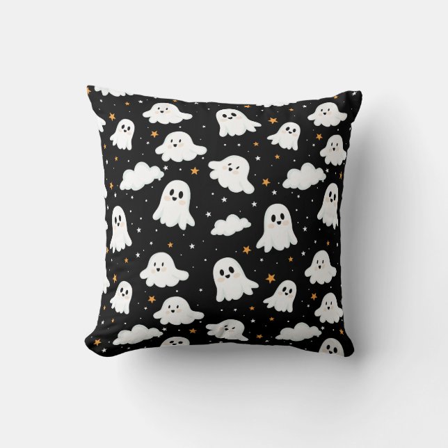 Almofada Feliz Halloween Ghost Cloudy Star Sky (Frente)