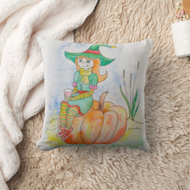 Almofada Feliz Halloween Pumpkin Crow (Cobertor)