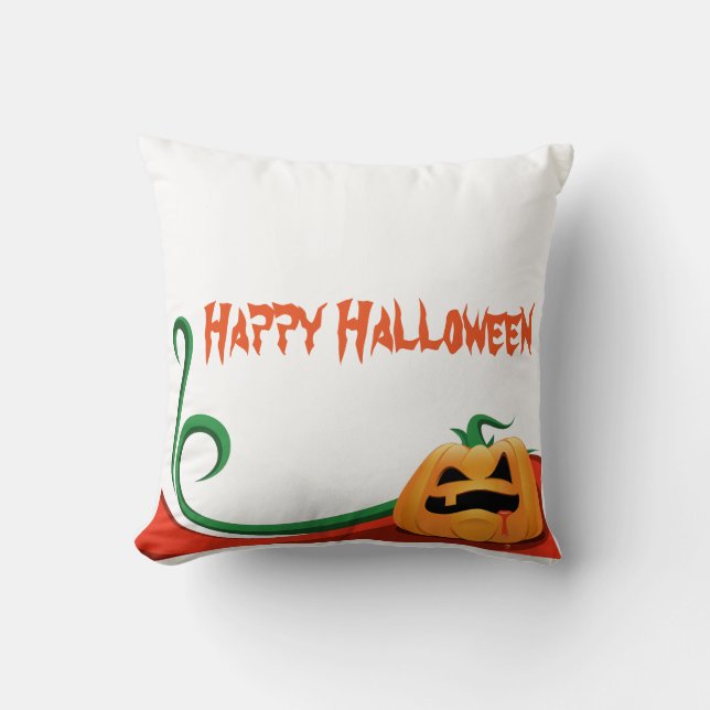 Almofada Feliz Halloween Pumpkin White (Frente)