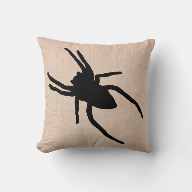 Almofada Feliz Halloween Spider Burlap (Frente)