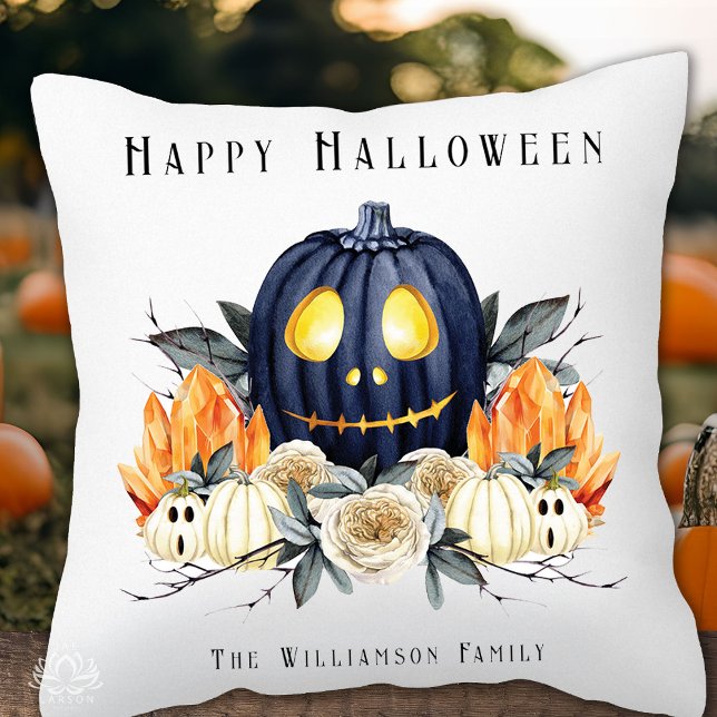 Almofada Feliz Halloween Spooky Samhain Pumpkins Crystals (Criador carregado)