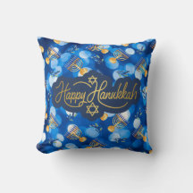 Feliz Hanukkah Azul e Branco