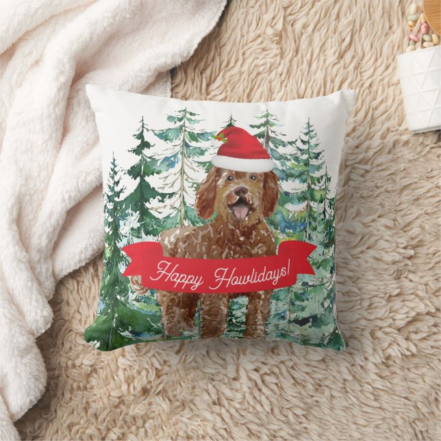 Almofada Feliz Howlidays Labradoodle Dog (Cobertor)