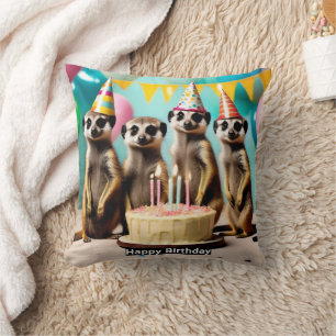 Almofada Feliz Meerkat Birthday,