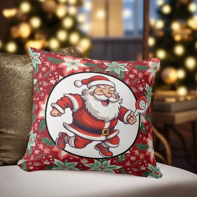 Almofada Feliz Natal (Double sided Christmas pillow with Pickleball motif. )