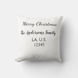 Almofada Feliz Natal adicionar nome da família endereço nom
