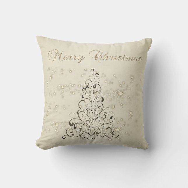 Almofada Feliz Natal,Árvore de Natal,Brilhos (Frente)