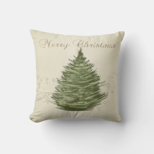 Almofada Feliz Natal,Árvore de Natal de Pinheiro,Faiscas  (Frente)