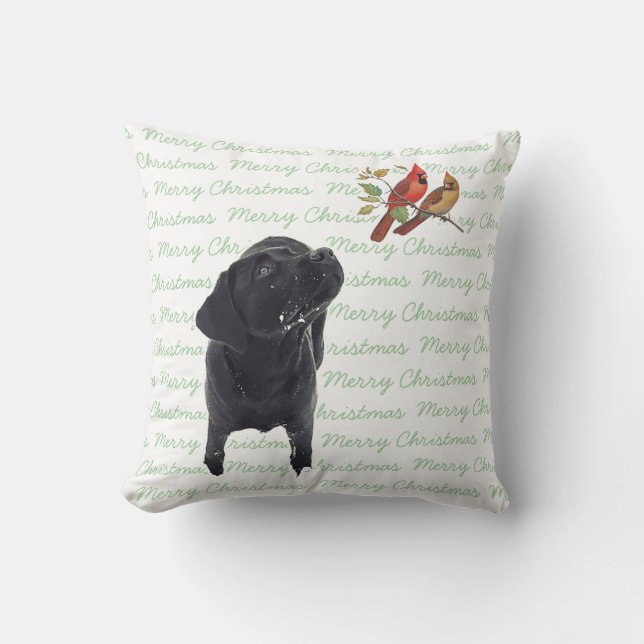 Almofada Feliz Natal Black Labrador (Frente)
