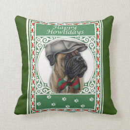 Almofada Feliz Natal Boxer Dog Foliday Art