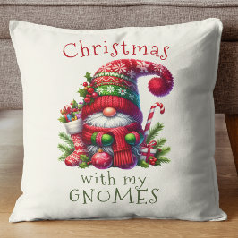 Almofada Feliz Natal Com Meu Feriado Gnomos