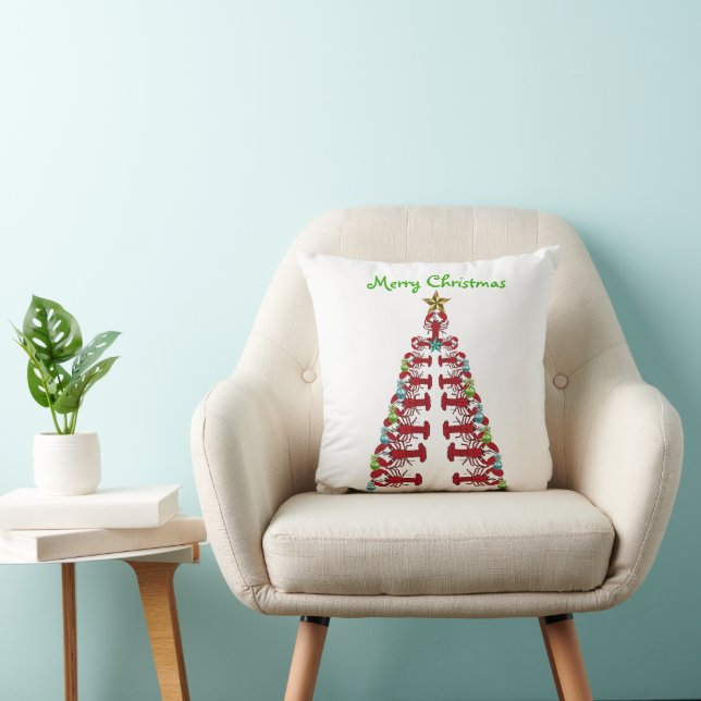 Almofada Feliz Natal da lagosta Oriental (Cadeira)