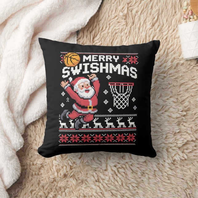 Almofada Feliz Natal de Basquete Swishmas Natal Feio  (Cobertor)