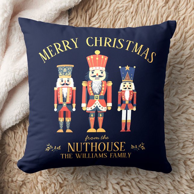 Almofada Feliz Natal do Nuthouse Nutcracker (Criador carregado)