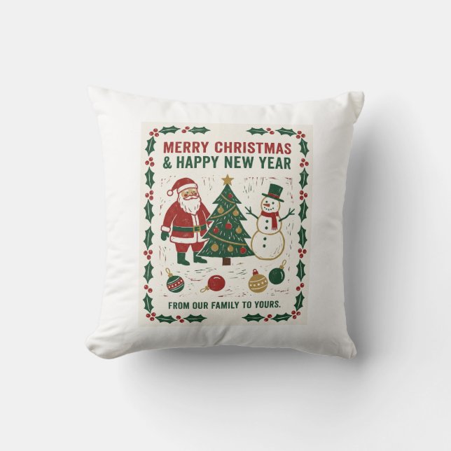 Almofada Feliz Natal e um Feliz Ano Novo (Frente)