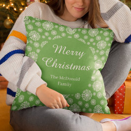 Almofada Feliz Natal floco de neve com nome personalizado v
