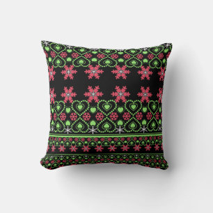 Almofada Feliz Natal Floco de neve ornamental